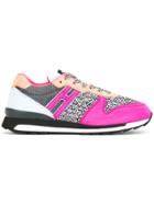 Hogan Rebel Contrast Lace Up Trainers - Pink & Purple