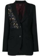 Maurizio Miri Sequin Embroidered Blazer - Black