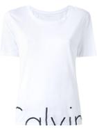 Calvin Klein Jeans Hem Logo Print T-shirt, Women's, Size: Small, White, Cotton/modal