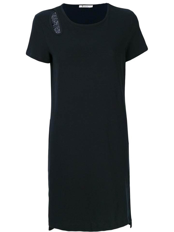 T By Alexander Wang Shoulder Slit Dress - Blue