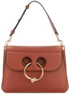 J.w.anderson - Ring Detail Shoulder Bag - Women - Calf Leather - One Size, Brown, Calf Leather