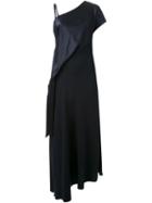Carven Long Asymmetric Dress, Women's, Size: 40, Black, Polyester/acetate