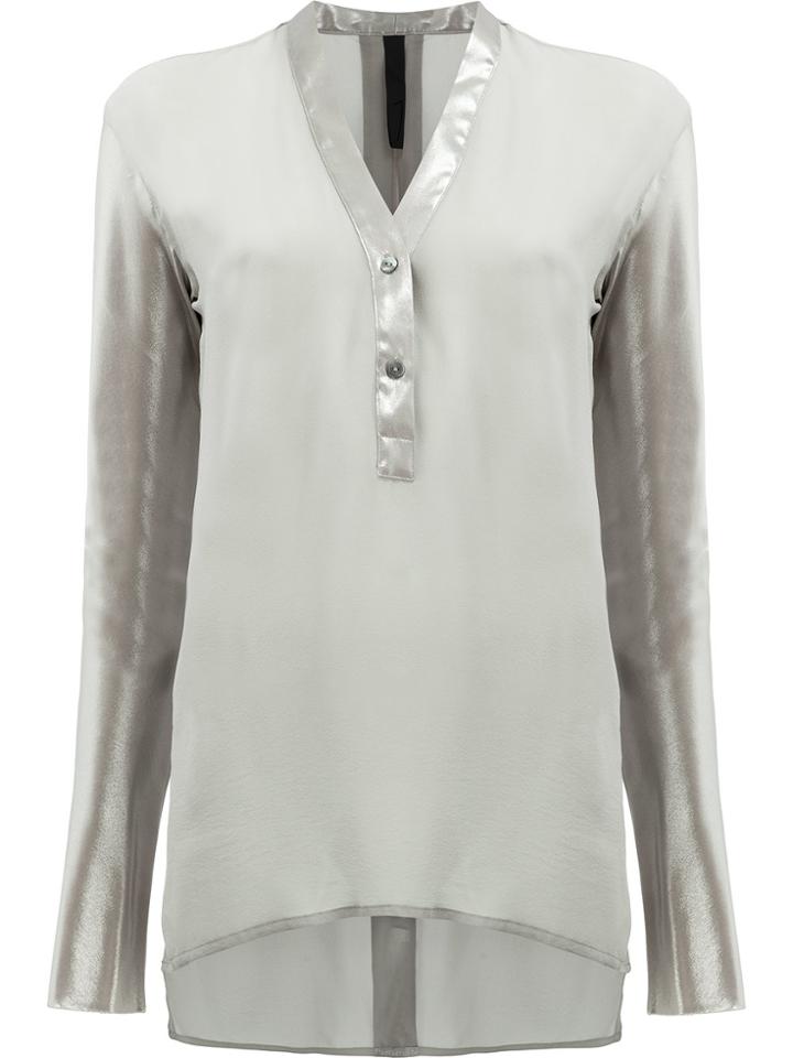 Ilaria Nistri V-neck Button Blouse - Grey