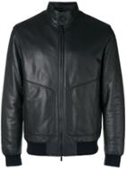 Z Zegna Zipped Biker Bomber Jacket - Blue