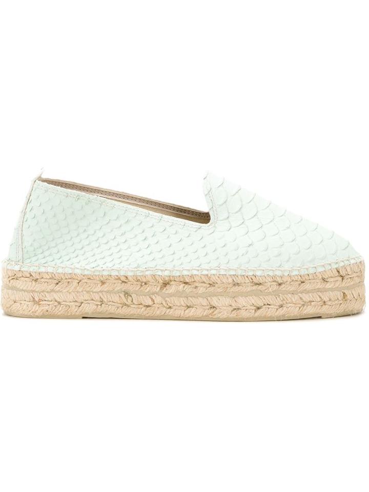Manebi Textured Espadrilles, Women's, Size: 41, Green, Rubber