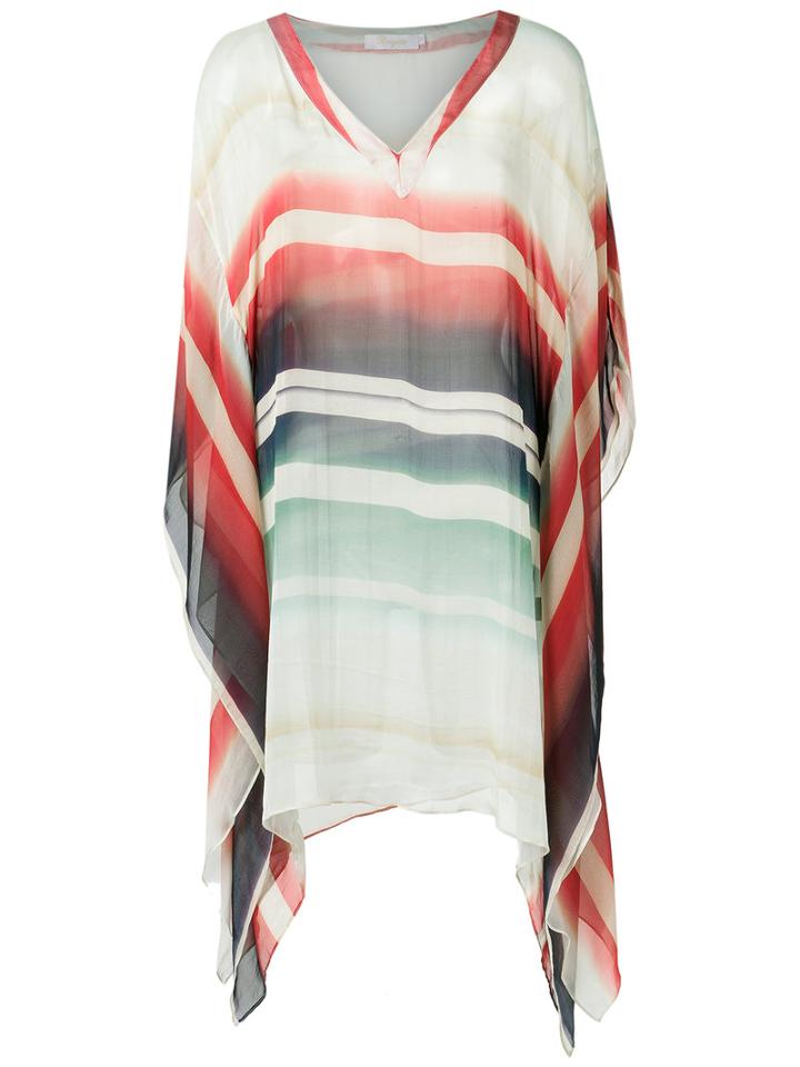 Brigitte V Neck Striped Kaftan, Women's, Size: Pp, Silk