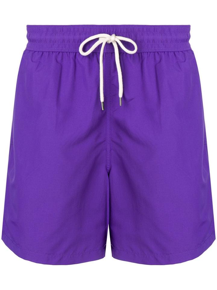 Polo Ralph Lauren Logo Embroidered Swimming Trunks - Purple