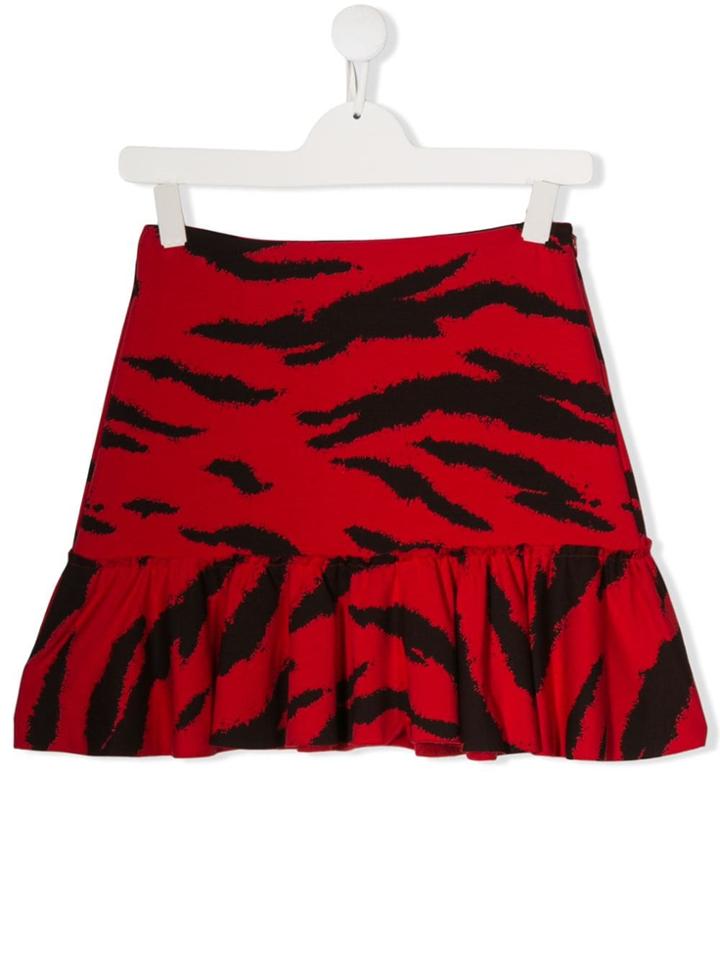 Philosophy Di Lorenzo Serafini Kids Teen Animal-print Ruffled Skirt -