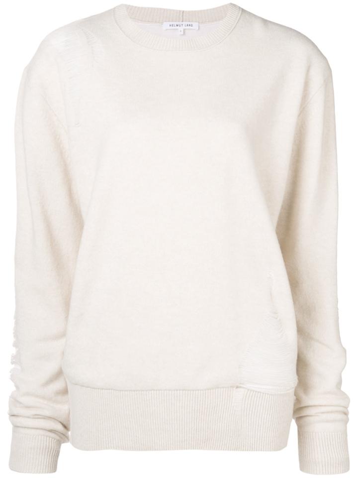 Helmut Lang Laddered Crew Neck Sweater - Nude & Neutrals