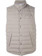 Brunello Cucinelli Padded Vest, Men's, Size: Xl, Grey, Nylon/feather Down