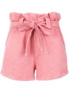 Olympiah High Waist Belted Shorts - Pink & Purple