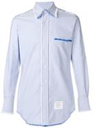 Thom Browne Frayed Placket Oxford Shirt - Blue