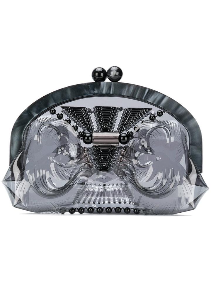 Mame See-through Structured Clutch Bag - Black