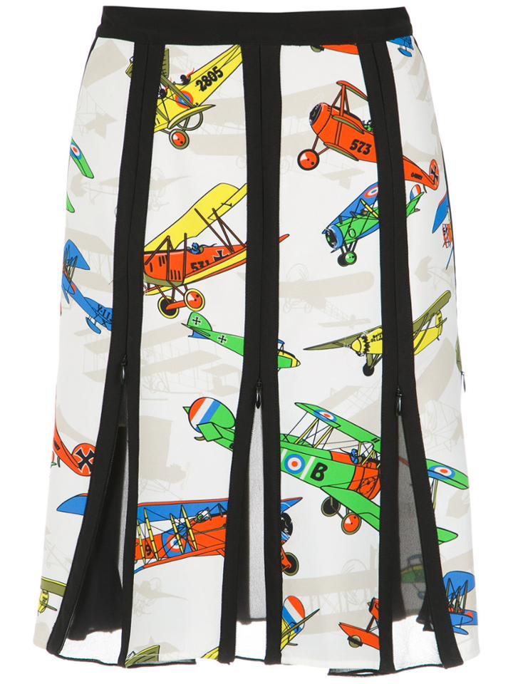 Reinaldo Lourenço Airplane Print Skirt - Multicolour