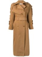 Max Mara Ruffle Sleeve Trench Coat - Brown