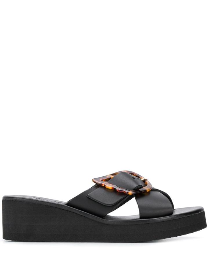 Ancient Greek Sandals Thais Rainbow Mules - Black