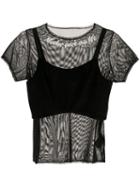 Tu Es Mon Trésor Sequin Detail Mesh T-shirt - Black