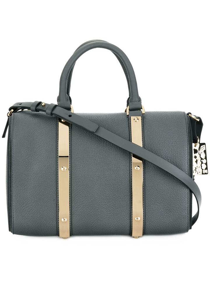 Sophie Hulme Gold-tone Detail Tote, Women's, Grey, Calf Leather