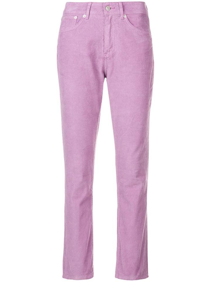 Officine Generale Slim-fit Cropped Jeans - Pink & Purple