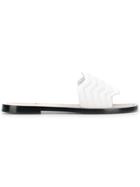 Nicholas Kirkwood Chevron Slides - White