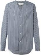 Marni Striped V-neck Shirt, Men's, Size: 44, Blue, Cotton