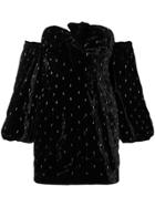Attico Velvet Mini Dress - Black