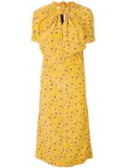 Marni Knot Detail Printed Dress - Yellow & Orange