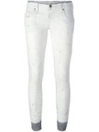 Diesel Splatter Skinny Jeans, Women's, Size: 27, White, Cotton/polyester