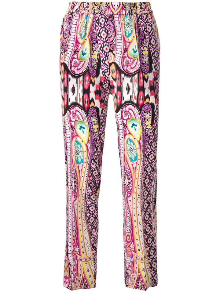 Etro Printed Track Pants - Pink & Purple