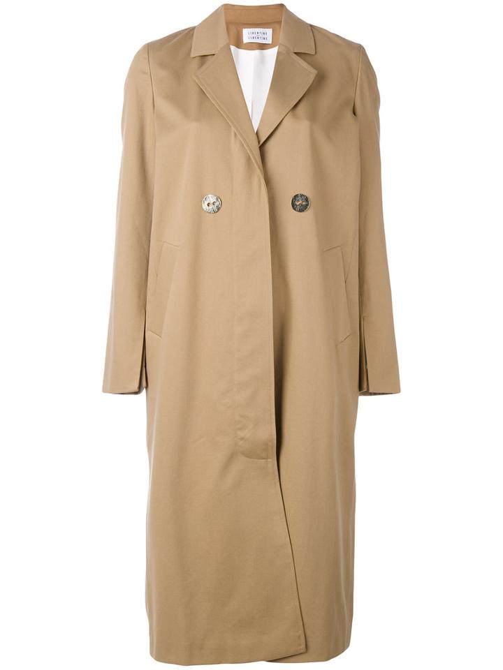 Libertine-libertine - 'hollow' Trenchcoat - Women - Viscose - M, Brown, Viscose