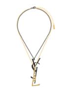 Saint Laurent Monogram Deconstructed Pendant Necklace - Metallic
