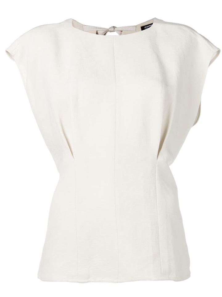 Jil Sander Navy Gathered Detail Blouse - Neutrals