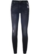 7 For All Mankind Distressed Skinny Jeans, Women's, Size: 30, Black, Cotton/spandex/elastane