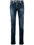 Philipp Plein Paint Splat Slim Fit Jeans - Blue