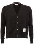Thom Browne Buttoned Cardigan, Men's, Size: 2, Grey, Cotton/nylon/polyurethane