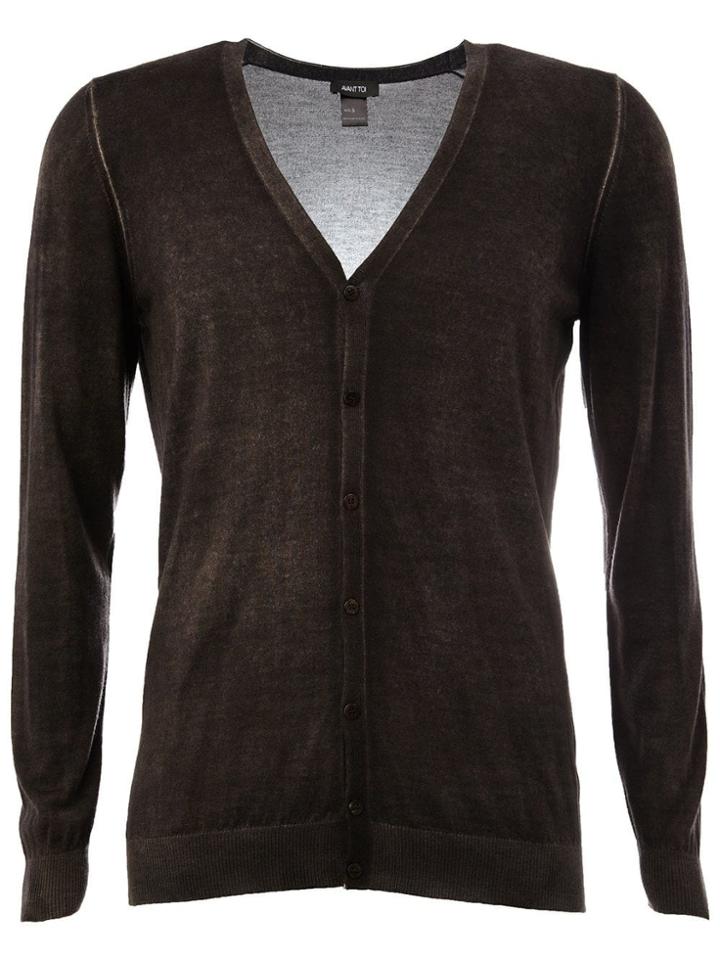 Avant Toi Faded Effect V-neck Cardigan - Brown