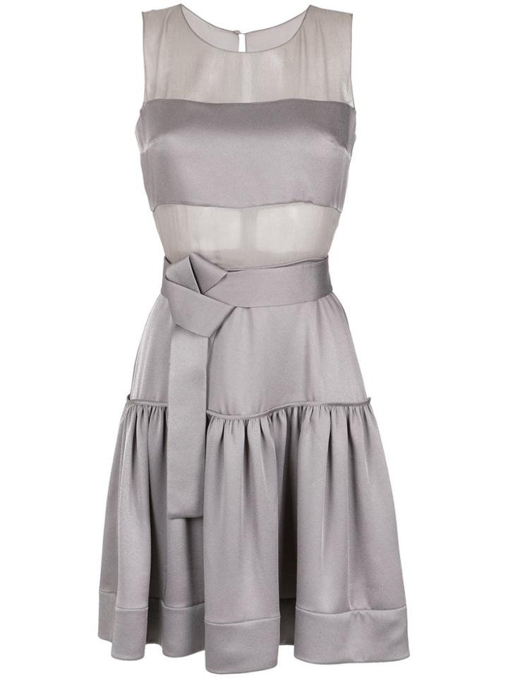 Gloria Coelho Sheer Panels Short Dress - Grey