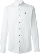 Vivienne Westwood Man Embroidered Logo Shirt, Men's, Size: 52, White, Cotton/spandex/elastane