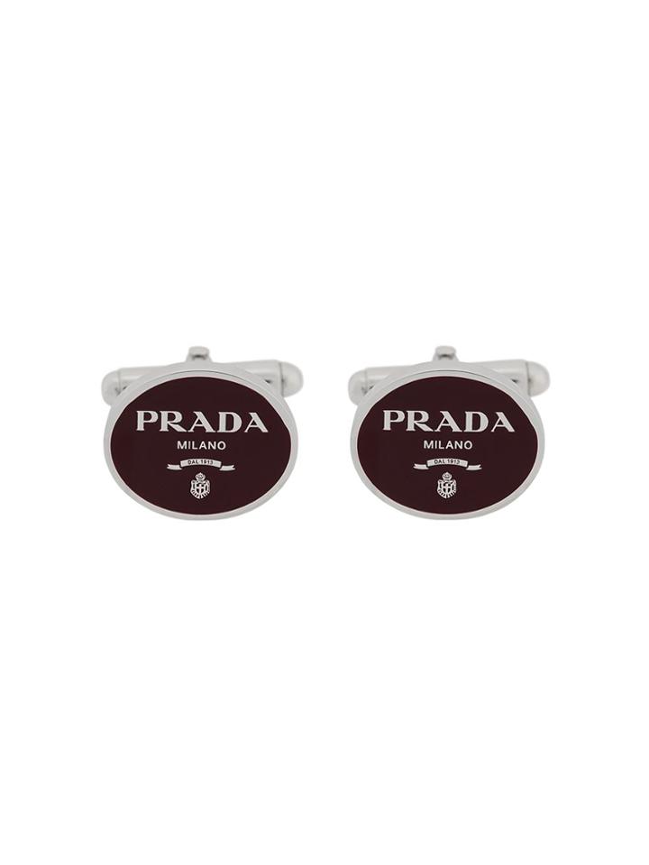 Prada Lettering Logo Cufflinks - Red
