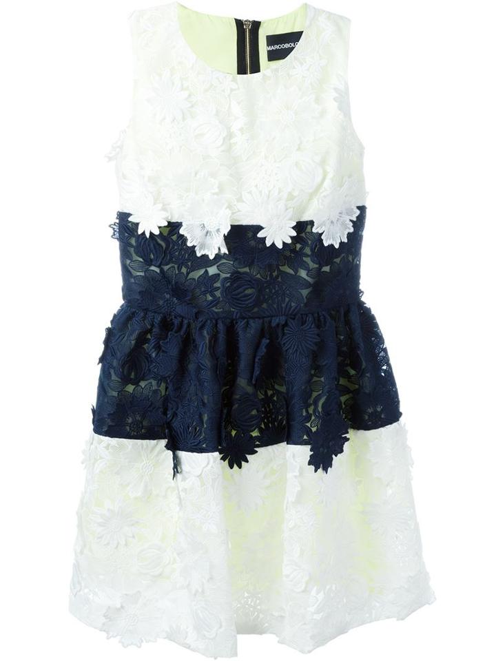 Marco Bologna Embroidered Flower Voluminous Dress, Women's, Size: 42, White, Polyamide/polyester