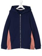 Marni Kids Teen Colour Block Zip Hoodie - Blue