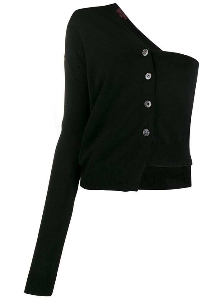 Romeo Gigli Pre-owned 1990s Single-shoulder Buttoned Cardigan - Black
