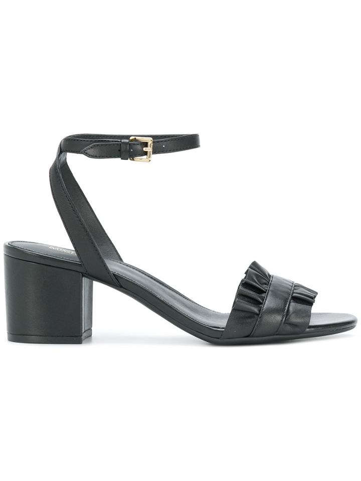 Michael Michael Kors Bella Ruffled Mid-heel Sandals - Black
