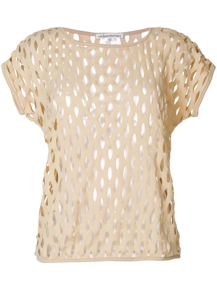 Stefano Mortari Perforated T-shirt - Nude & Neutrals