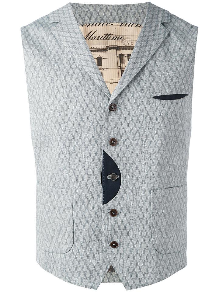 Al Duca D'aosta 1902 - Woven Waistcoat - Men - Cotton - 54, Blue, Cotton