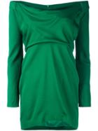 Michelle Mason Off The Shoulder Mini Dress - Green