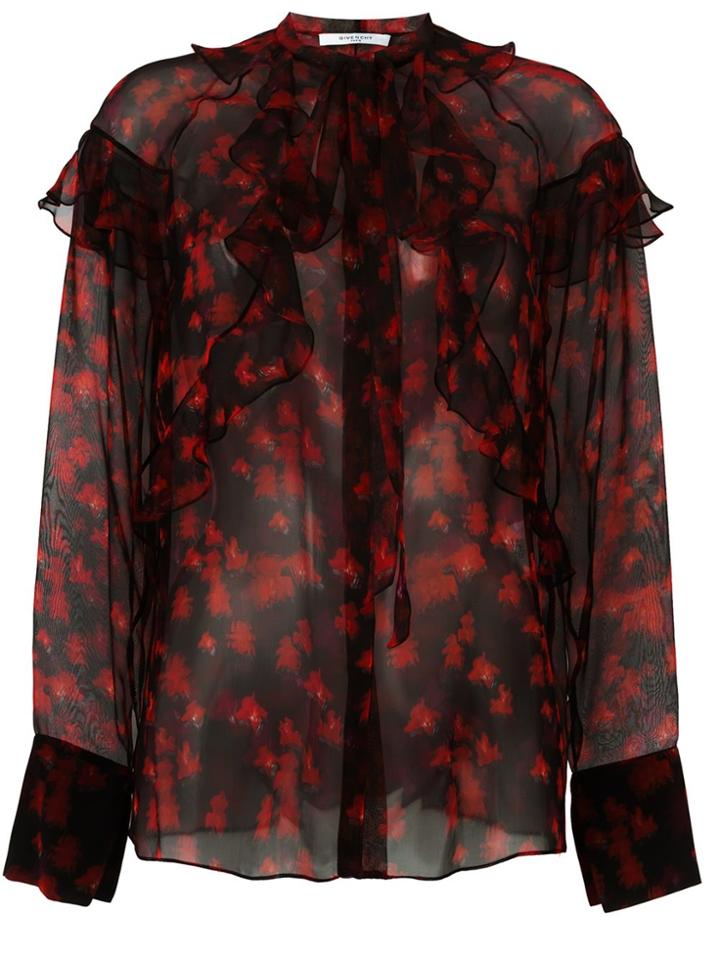 Givenchy Printed Sheer Shirt - Black