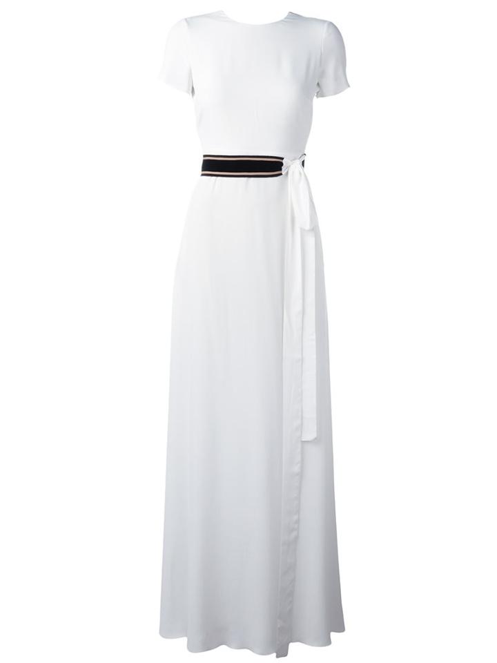 No21 Belted Gown, Women's, Size: 40, White, Silk/acetate