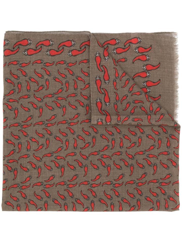 Fefè Chilli Print Scarf - Brown