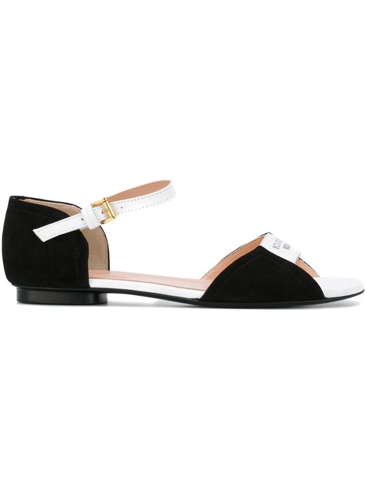 Boutique Moschino Logo Print Sandals - Black